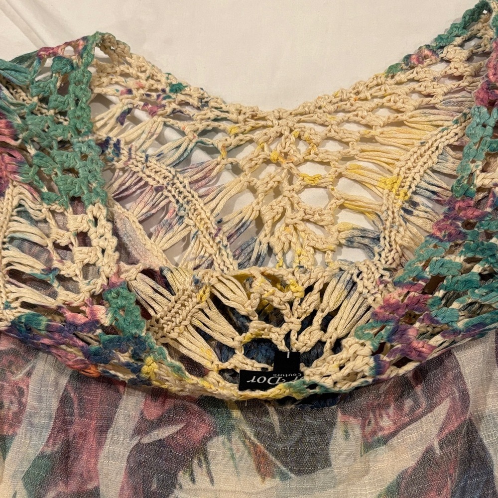 Colorful Floral Crochet Blouse - Picture 4 of 6